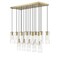 Z-Lite Alton Linear Chandelier, 17-Light, 18 In.W x 42 In.L x 14.25 In.H, Modern Gold/Clear+Frosted 824P-17L-MGLD - alternate 3